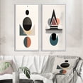 thumbnail image 1 of Designart "Visionary Retro Moon in Geometric Minimalism IV" Transitional Framed Wall Art Set Of 2 - Abstract Pink Frame Gallery Set For Office Decor, 1 of 6