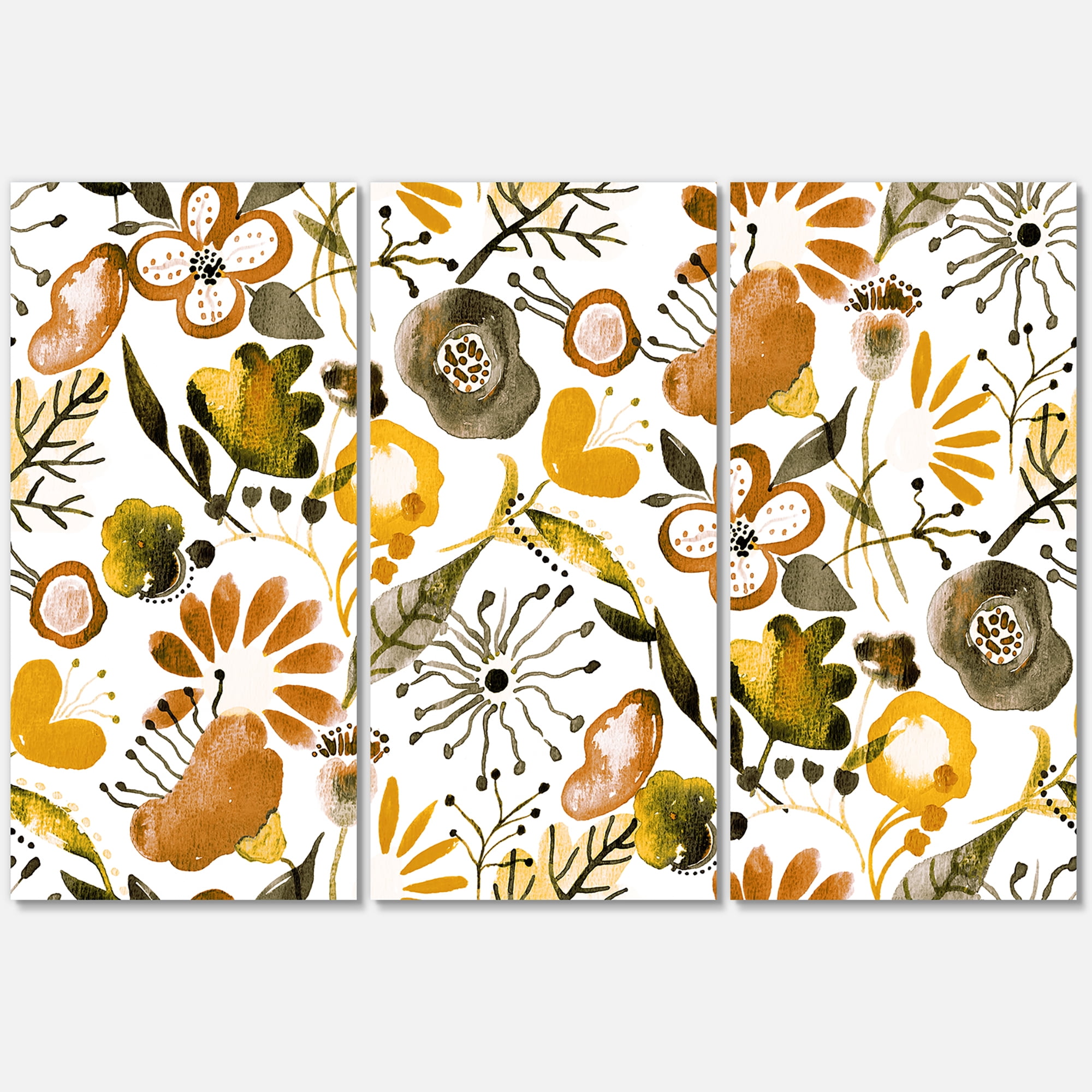 Designart ' Vital Abundance Of Wildflowers I ' Modern Canvas Wall Art Print