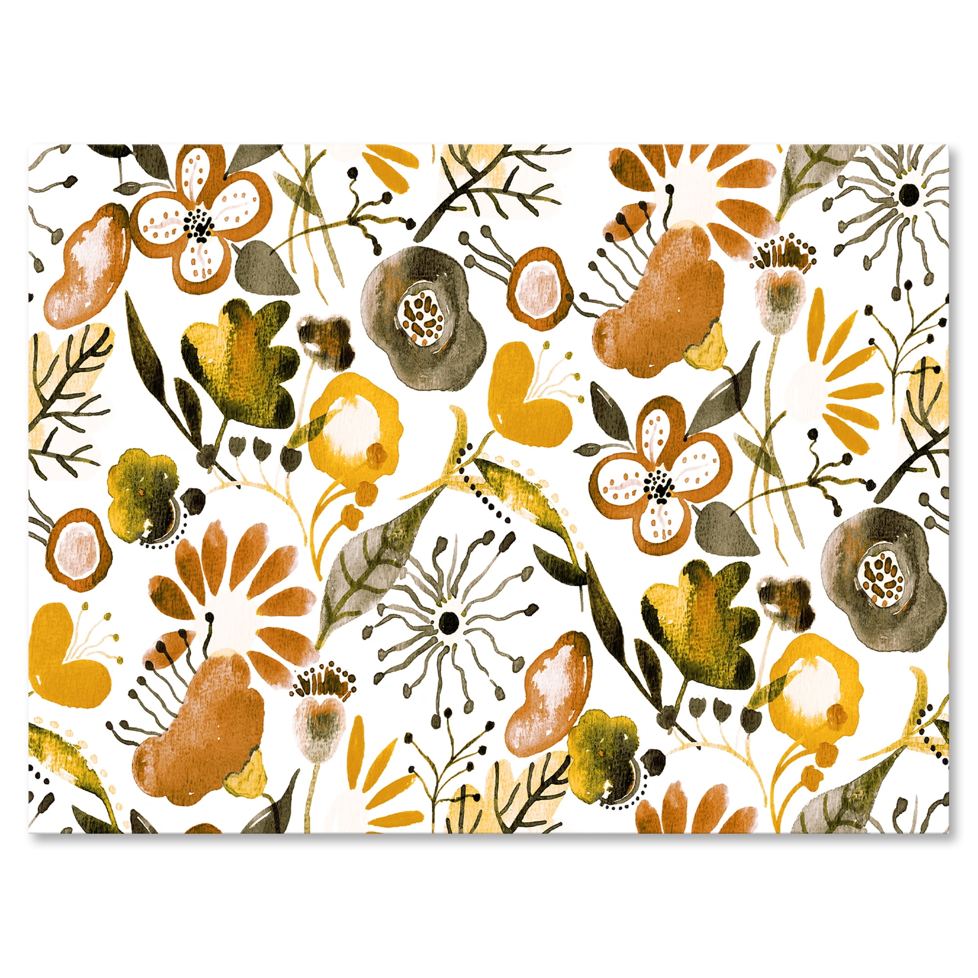 Designart ' Vital Abundance Of Wildflowers I ' Modern Canvas Wall Art Print
