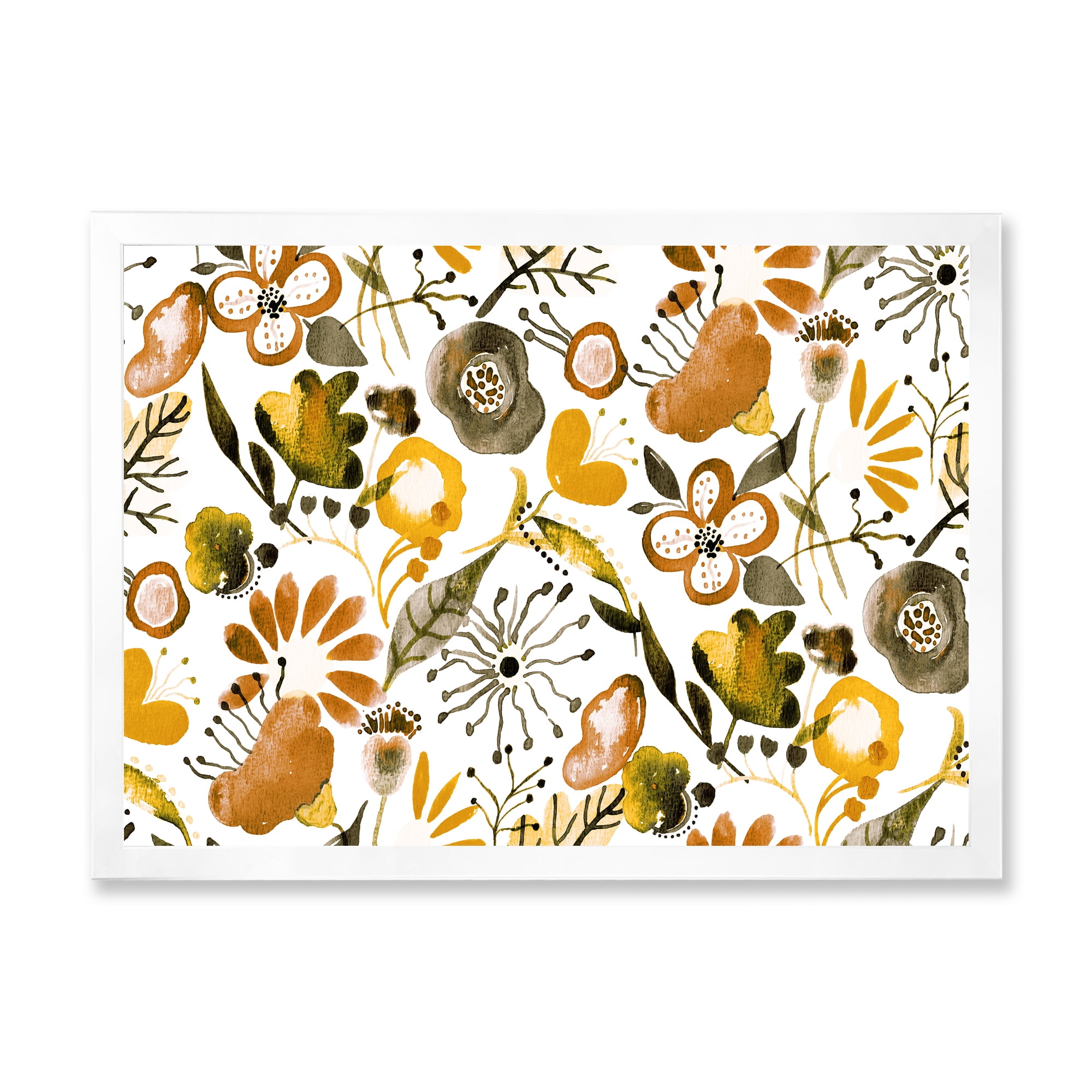 Designart 'Vital Abundance Of Wildflowers I' Modern Framed Art Print