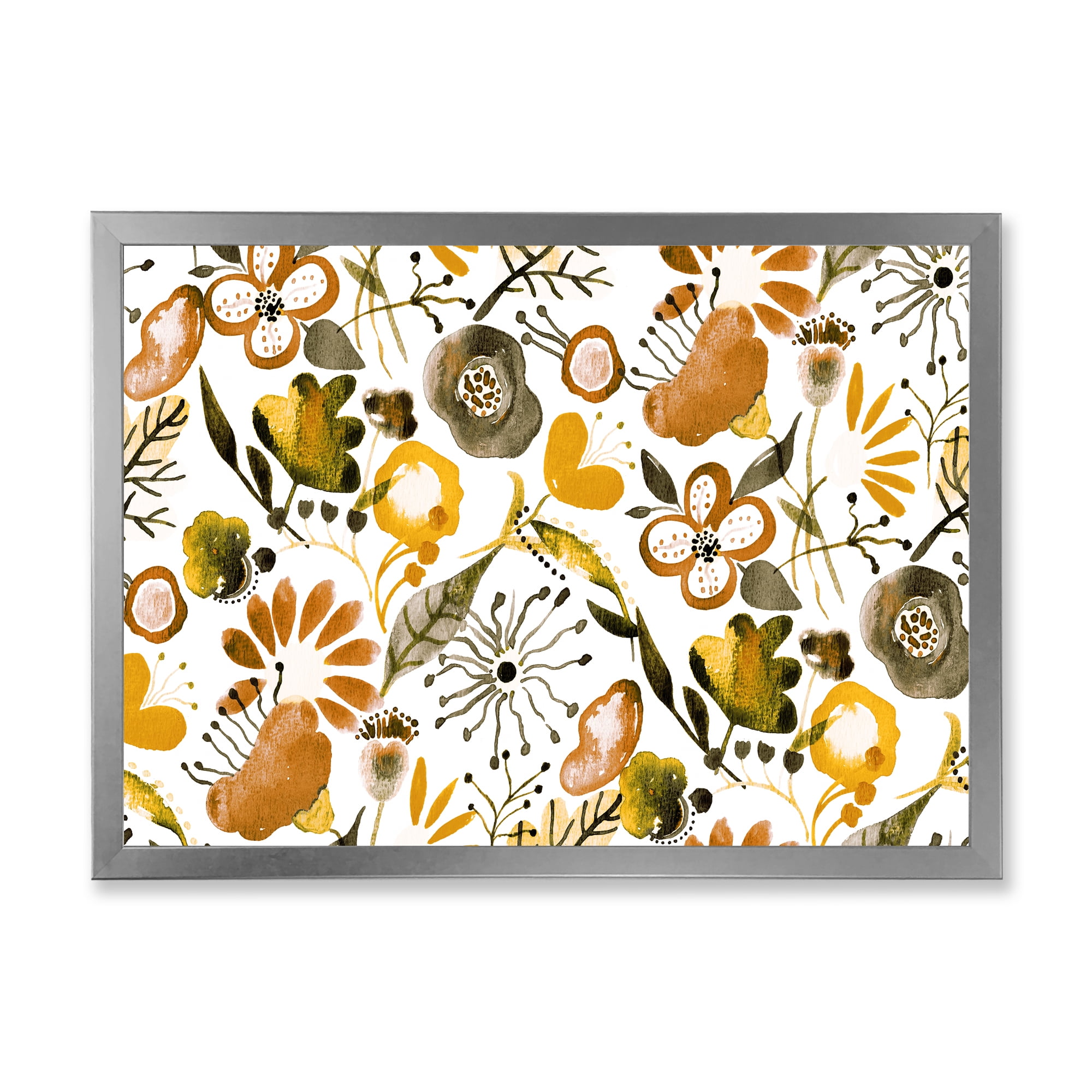 Designart 'Vital Abundance Of Wildflowers I' Modern Framed Art Print