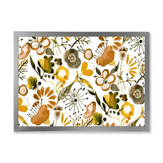 Designart 'Vital Abundance Of Wildflowers I' Modern Framed Art Print