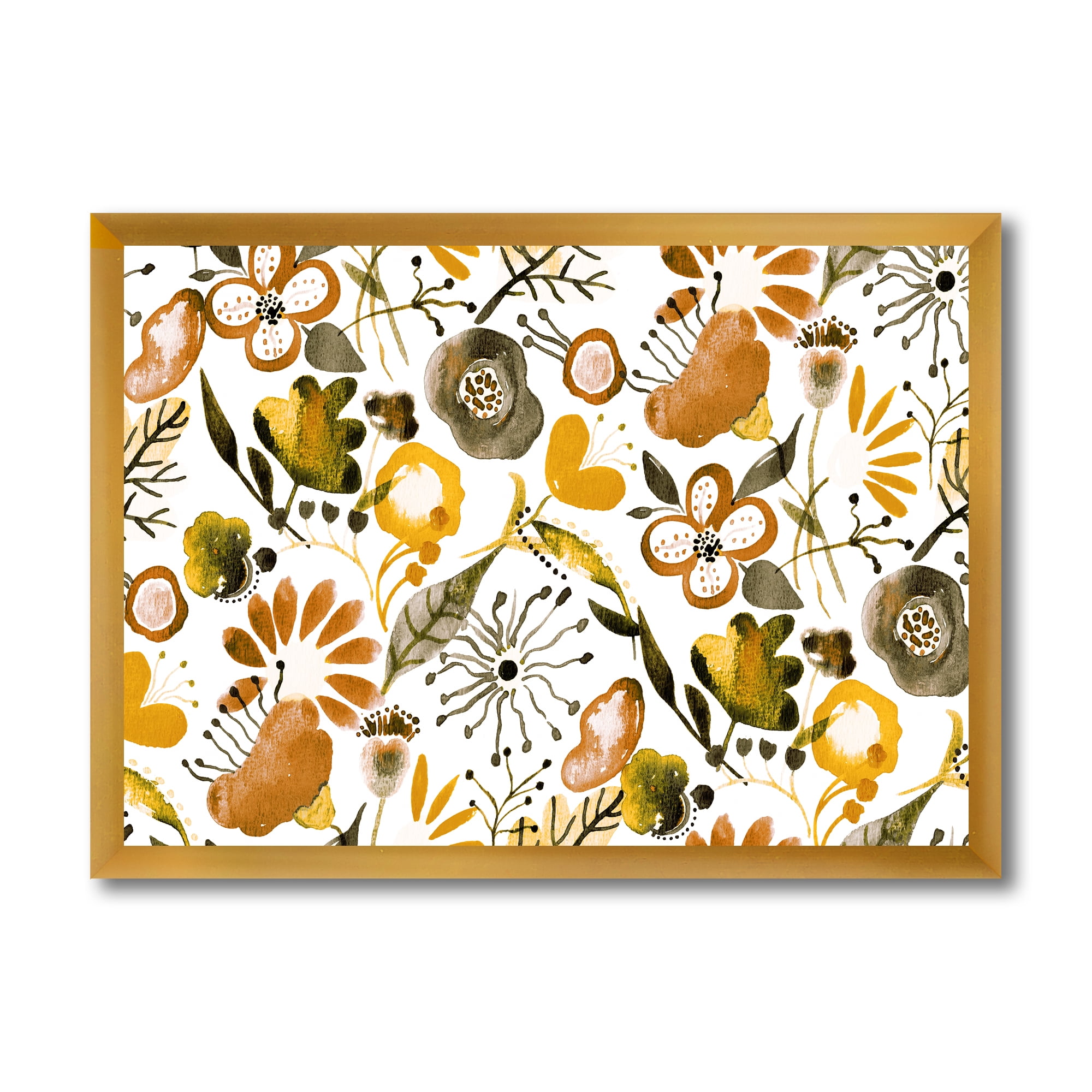 Designart 'Vital Abundance Of Wildflowers I' Modern Framed Art Print