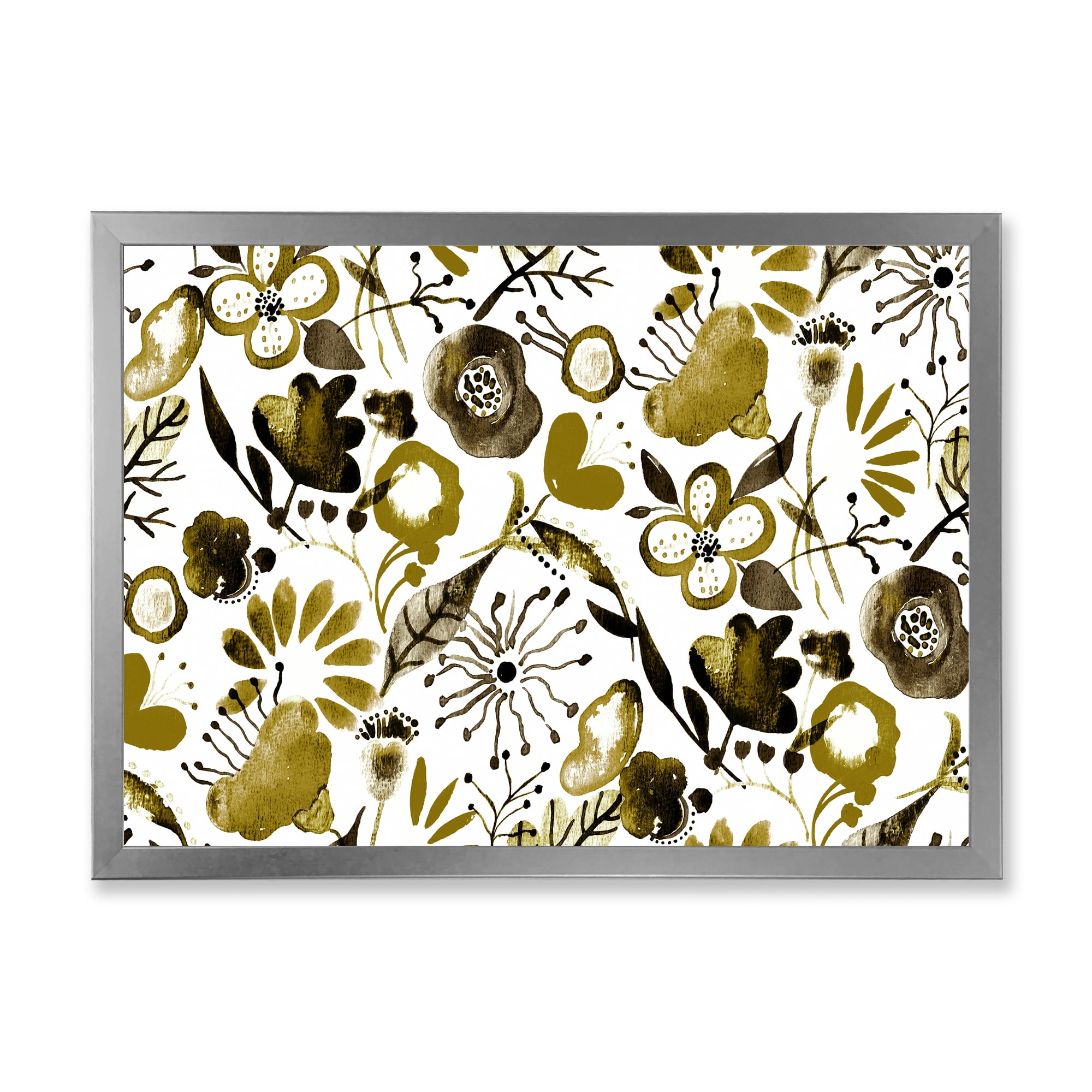 Designart 'Vital Abundance Of Wildflowers II' Modern Framed Art Print