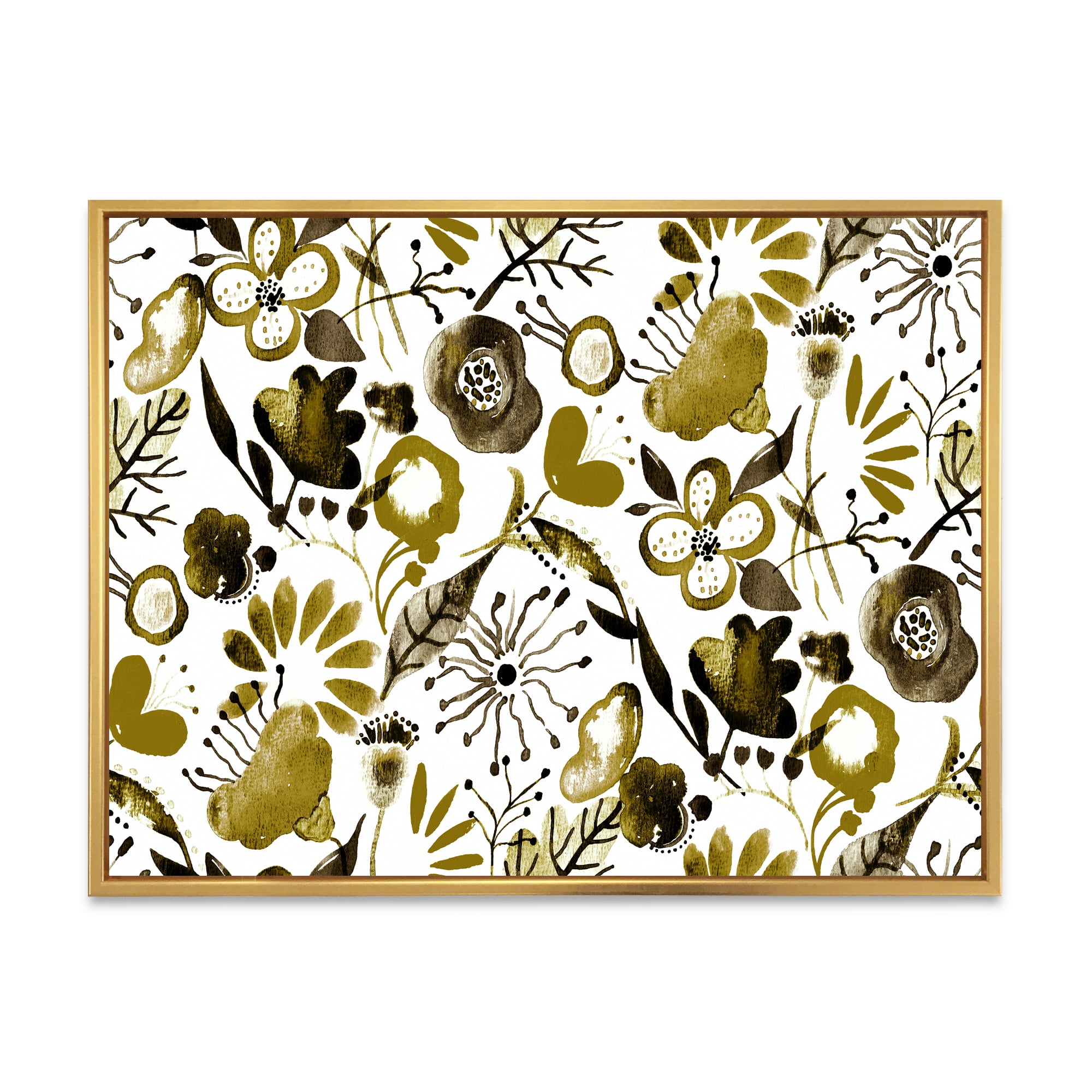 Designart 'Vital Abundance Of Wildflowers II' Modern Framed Canvas Wall Art Print