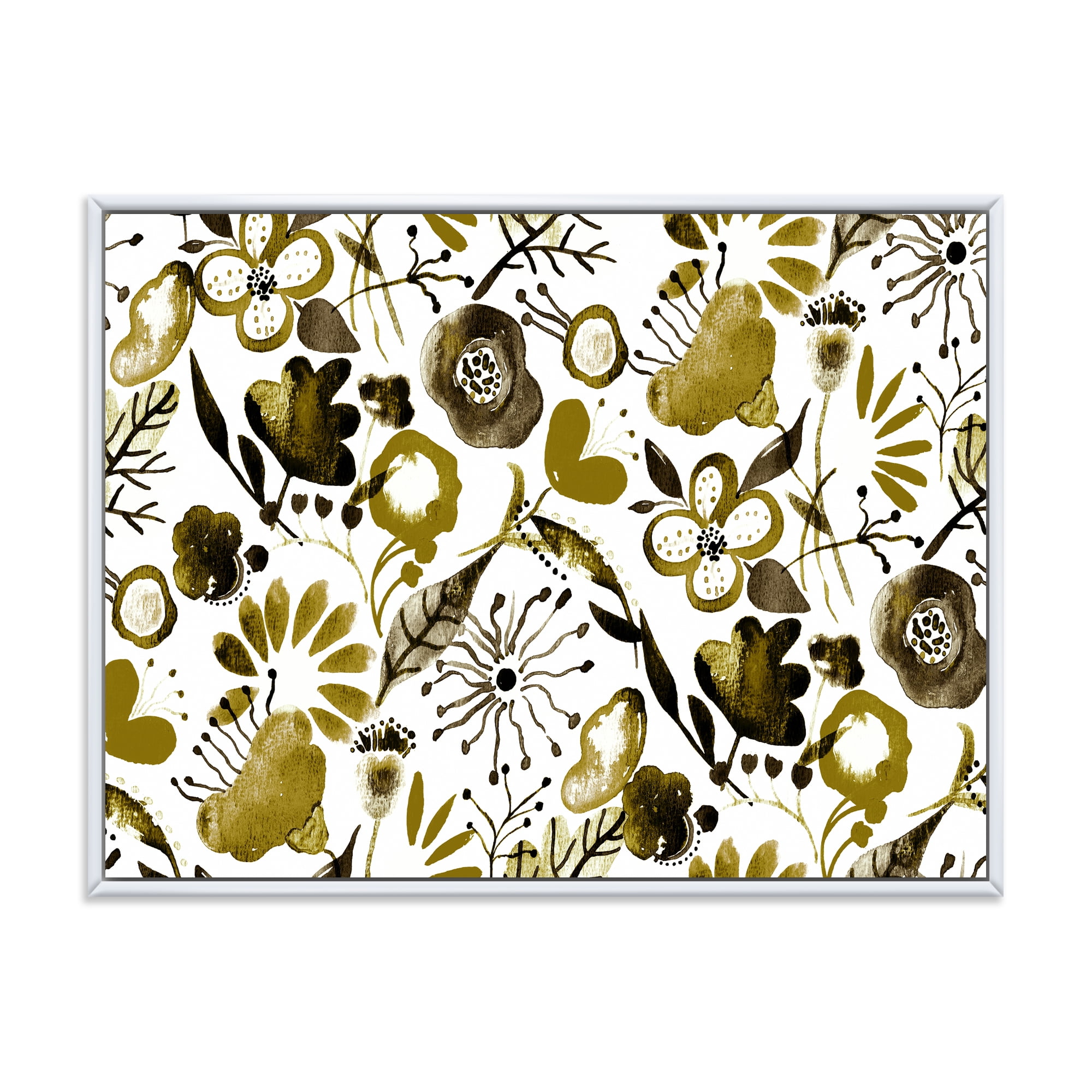 Designart 'Vital Abundance Of Wildflowers II' Modern Framed Canvas Wall Art Print