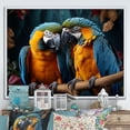 thumbnail image 1 of Designart "Vivid Conversations Among Parrots I" Parrot Floater Framed Canvas Wall Art, 1 of 5