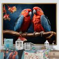 thumbnail image 1 of Designart "Vivid Conversations Among Parrots" Parrot Floater Framed Wall Art Living Room, 1 of 5