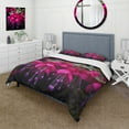 thumbnail image 1 of Designart "Vivid Fuchsia Blooms Nature s Splendor II" Floral Bedding Covert Set - Fuschia Pink Traditional Bed Set With 1 Sham, 1 of 6