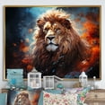 thumbnail image 1 of Designart "Vivid Majesty Of The Lion II" Animals Lion Floater Framed Wall Art Living Room, 1 of 5