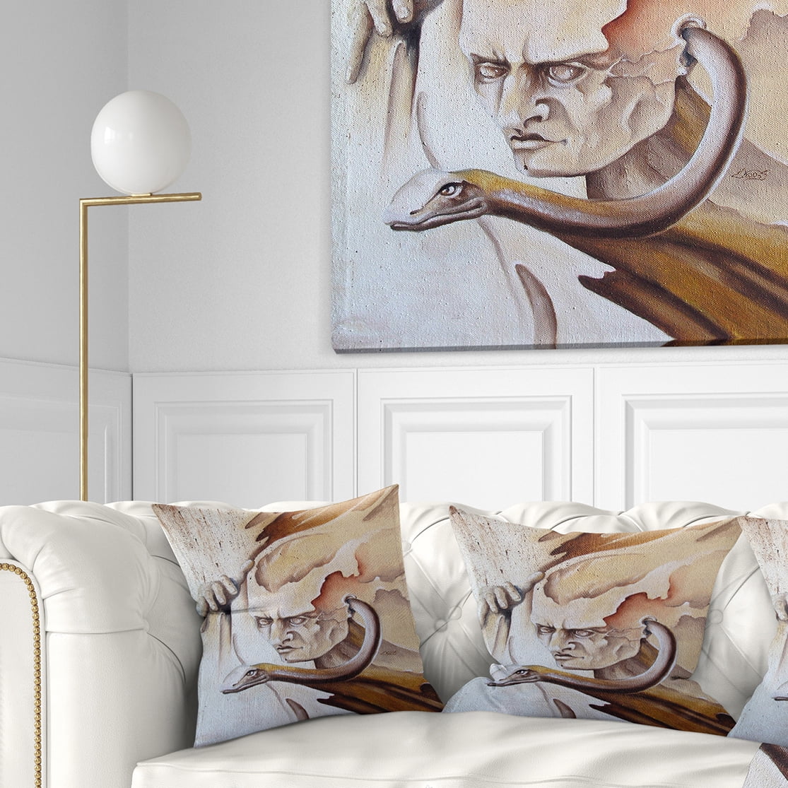 Designart Voice Inside - Abstract Throw Pillow - 16x16