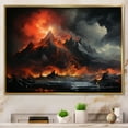 thumbnail image 1 of Designart "Volcanic Fury Under Moonlight VII" Volcano Floater Framed Wall Decor, 1 of 5