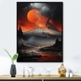 thumbnail image 1 of Designart "Volcanic Fury Under Moonlight" Volcano Floater Framed Canvas Prints, 1 of 5
