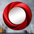 thumbnail image 1 of Designart "Vortex Of Red Perpetual Pulse" Abstract Spirals Round Mirror Wall Decor Modern - Large Red Round Office Mirror - Round Mirror - 23" x 23", 1 of 6
