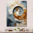 thumbnail image 1 of Designart "Vortex Of Timeless Turn In Blue And Gold" Abstract Spirals Wall Art Living Room, 1 of 7