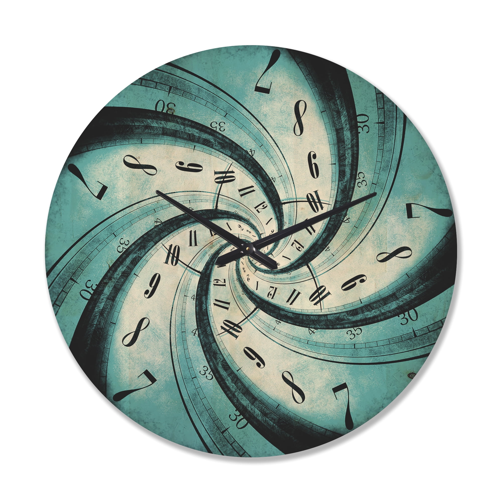 Designart 'Vortex Time Spiral ' Modern Wood Wall Clock