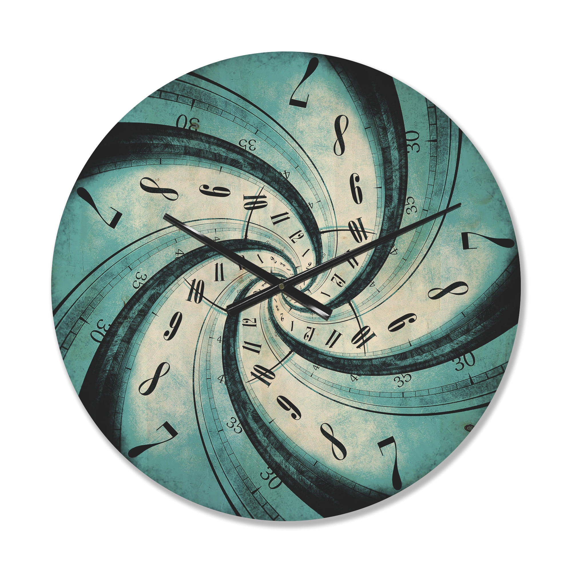 Designart 'Vortex Time Spiral ' Modern Wood Wall Clock