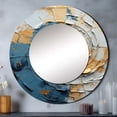 thumbnail image 1 of Designart "Vortex of Timeless Turn in Blue and Gold I" Abstract Spirals Round Mirror Wall Decor Modern - Large Blue Round Office Mirror - Round Mirror - 29" x 29", 1 of 6