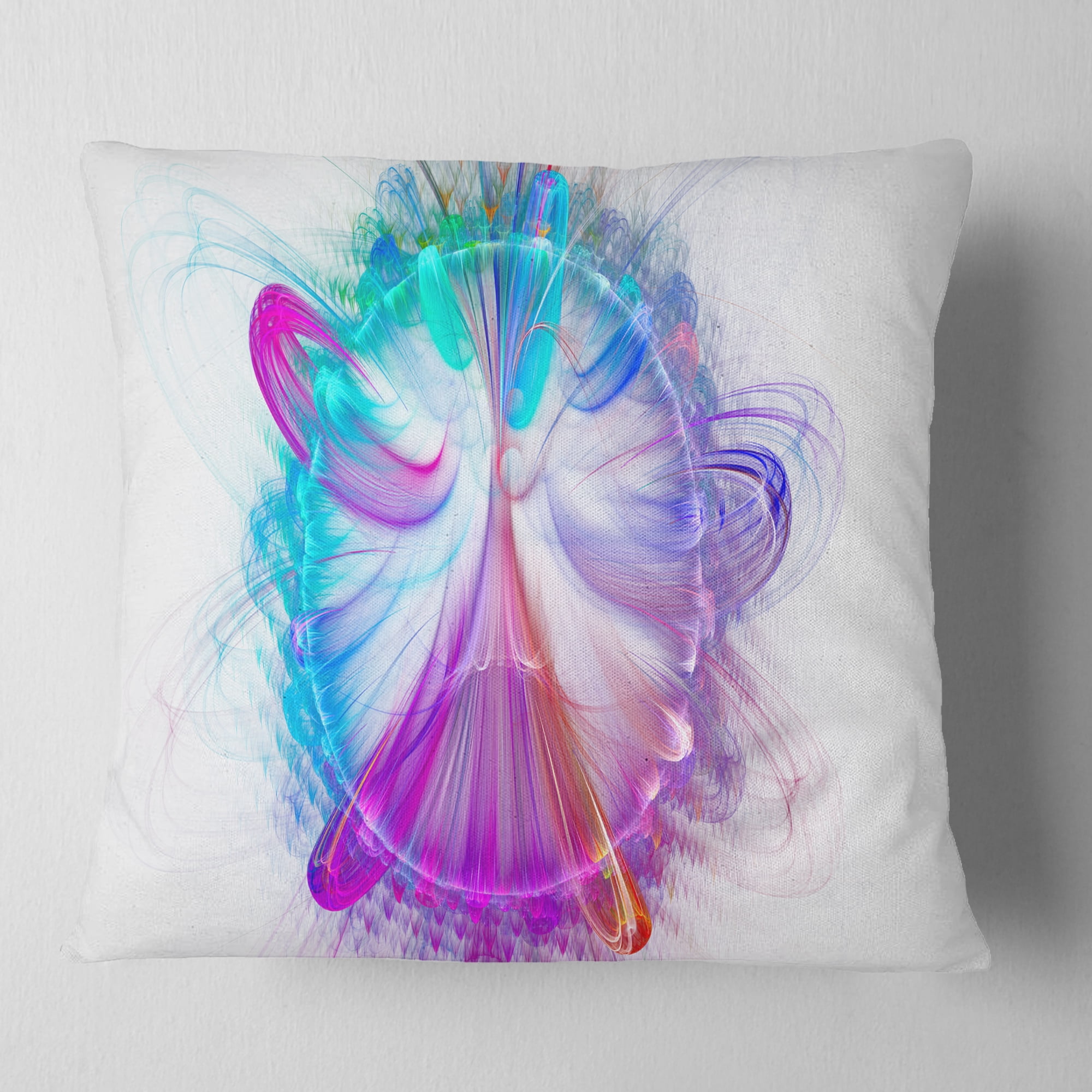 Designart Vortices of Energy Fractal Pattern - Abstract Throw Pillow - 16x16