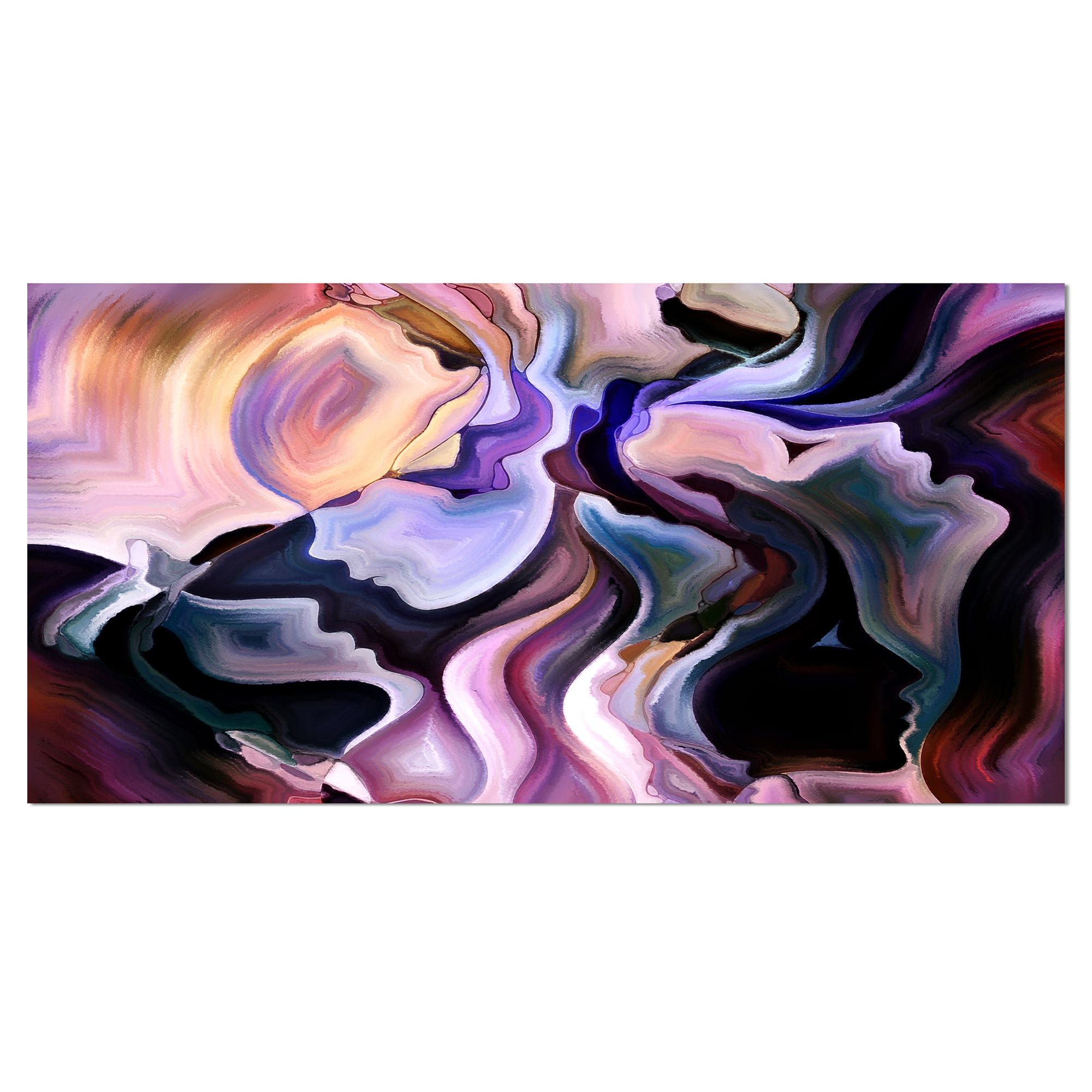Voyages to Inner Self Abstract Multicolor Canvas Art Print 32" x 16"