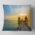 thumbnail image 1 of Designart Walking Path to Temple in the Sea - Sea Bridge Throw Pillow - 16x16, 1 of 4