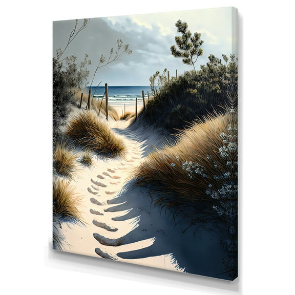 Designart Walkway To The Beach I Canvas Wall Art