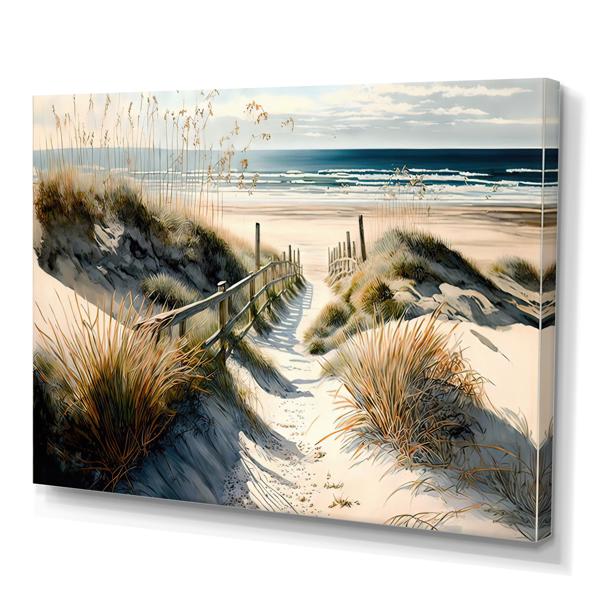 Designart Walkway To The Beach IV Canvas Wall Art