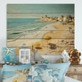 thumbnail image 1 of Designart "Wanderer Papercut Coastal Beachside painting" Nautical & Beach Print on Natural Pine Wood, 1 of 5