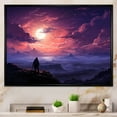 Designart "Wanderer's Sunset Purple and Pink Sands" Landscapes Framed