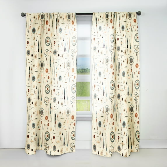 Designart "Wanderlust In Beige I" Boho Bohemian Curtain, Floral Panel