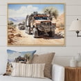 thumbnail image 1 of Designart "War Machine Chronicles Gulf War Convoy I" Military Floater Framed Wall Art Living Room, 1 of 7