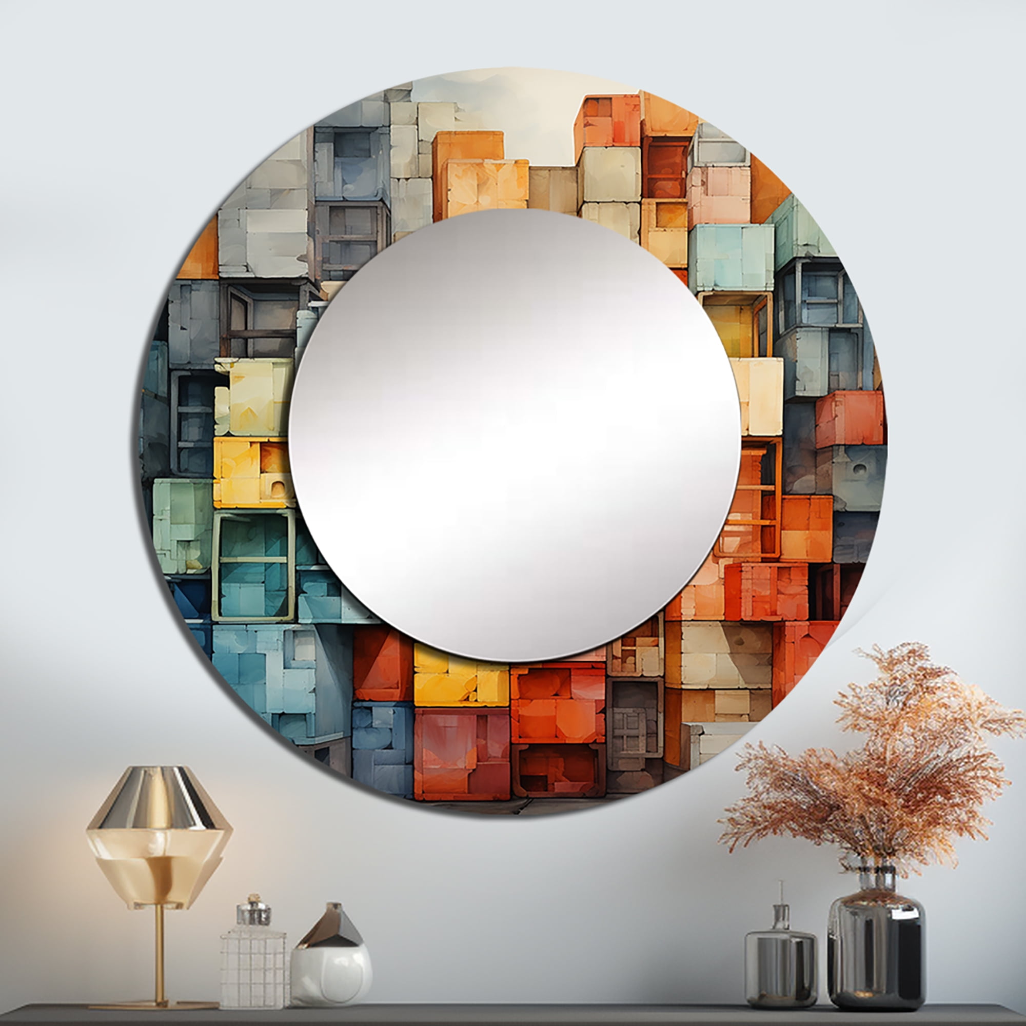 Designart "Warehouse Minimalism I" Warehouses Rund Mirror For Wall ...