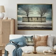 thumbnail image 1 of Designart "Warehouse Scenery In Winter II" Warehouses Floater Framed Canvas Art Print, 1 of 5