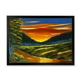 thumbnail image 1 of Designart 'Warm Coloured Sunset Glow Above The Lotus Swamp' Traditional Framed Art Print, 1 of 4