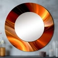 thumbnail image 1 of Designart "Warm Fractal Design in Orange II" Fractals Rund Mirror For Wall Decor - Large Orange Round Printed Mirror - Contemporary Round Mirror 36" x 36" Inch, 1 of 5