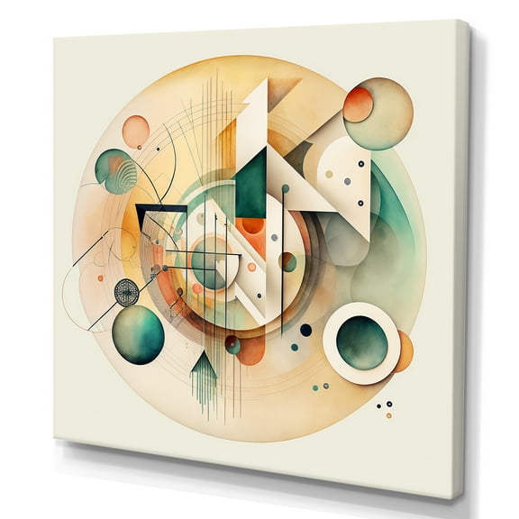 Designart Warm Minimalist Circular Abstract II Canvas Wall Art