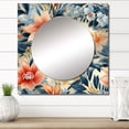 thumbnail image 1 of Designart "Warm Terracotta Floral Elegance II" floral Square Mirror Wall Decor Cottage - Large Blue Square Bathroom Mirror - Square Printed Wall Mirror Art, 1 of 5