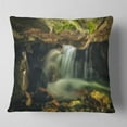 thumbnail image 1 of Designart Wasatch National Forest Waterfall - Landscape Printed Throw Pillow - 16x16, 1 of 4