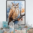 thumbnail image 1 of Designart "Watchful Predators: The Wise Owl" Animals Owl Floater Framed Wall Decor, 1 of 5