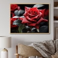 thumbnail image 1 of Designart "Water Drops On Red Rose I" Floral Floater Framed Canvas Art Print, 1 of 7