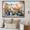 thumbnail image 1 of Designart "Watercolor Depiction of Floral Pottery in Blue III" Geometric Framed Wall Art - Bohemian Blue Boho Pottery Hallway Framed Wall Art Decor, 1 of 6