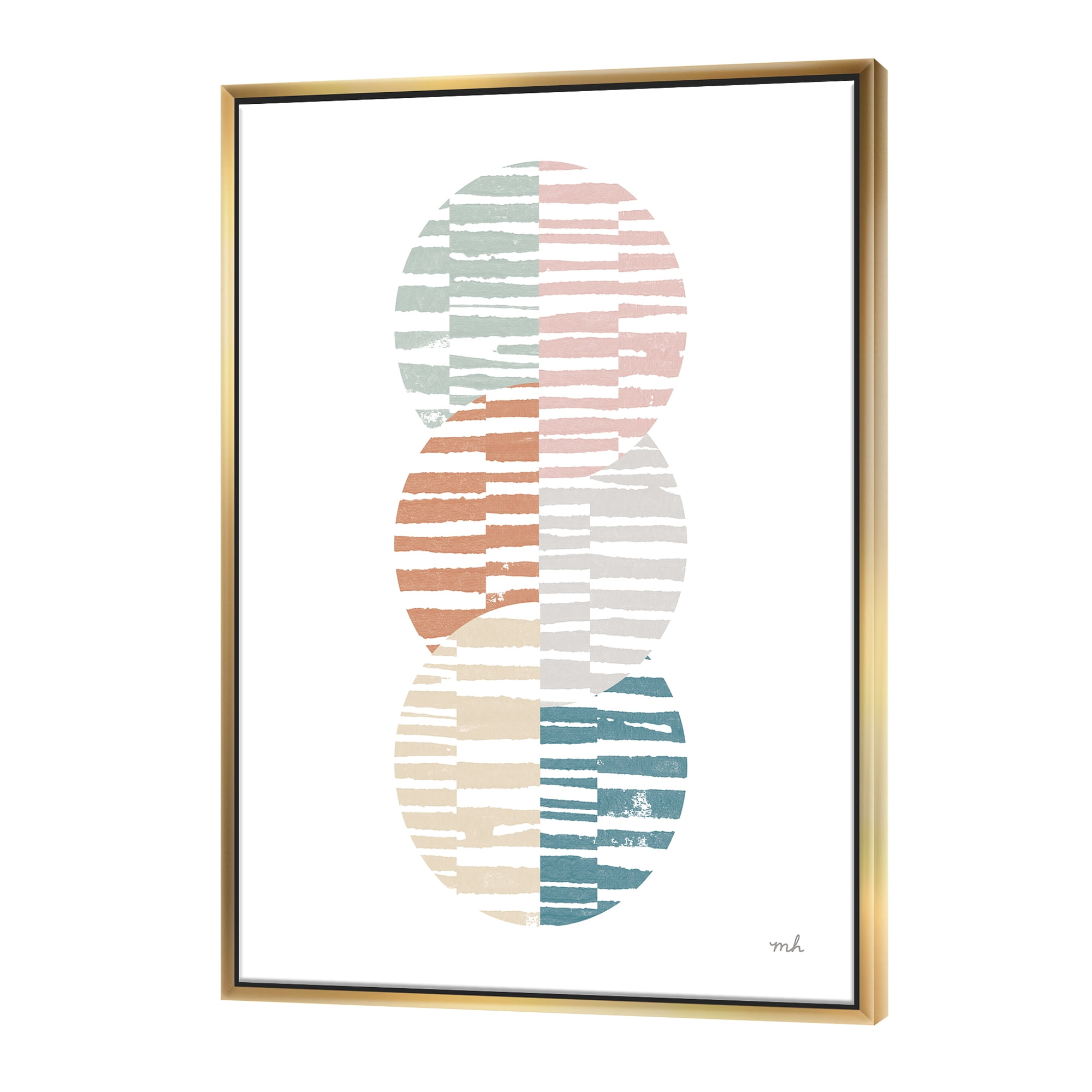 Designart ' Watercolor Geometric Triangle I ' Transitional Framed Canvas