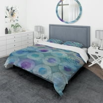 Designart 'Watercolor Geometrical Circles II' Geometric Duvet Cover Set