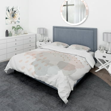 Designart 'Watercolor Minimal Blush II' Geometric Duvet Cover Set
