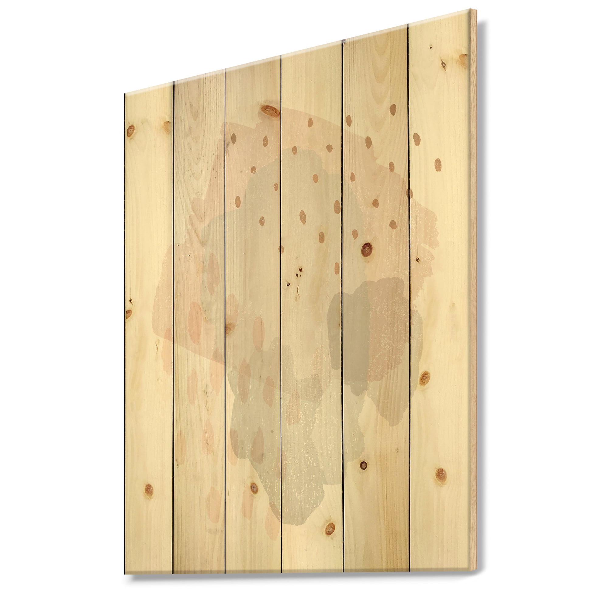 Designart 'Watercolor Minimal Blush II' Transitional Print on Natural Pine Wood