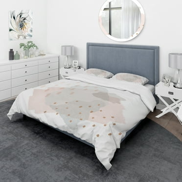 Designart 'Watercolor Minimal Blush III' Geometric Duvet Cover Set