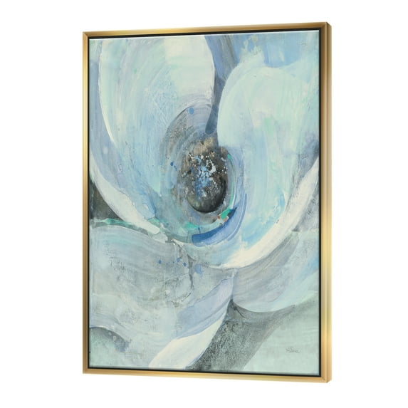 Designart ' Watercolor Moonlight Magnolia I ' Farmhouse Framed Canvas