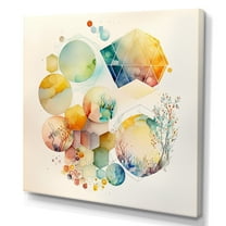 Designart Watercolor Multi Shape Abstract I Canvas Wall Art