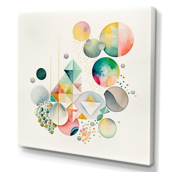Designart Watercolor Multi Shape Abstract II Canvas Wall Art