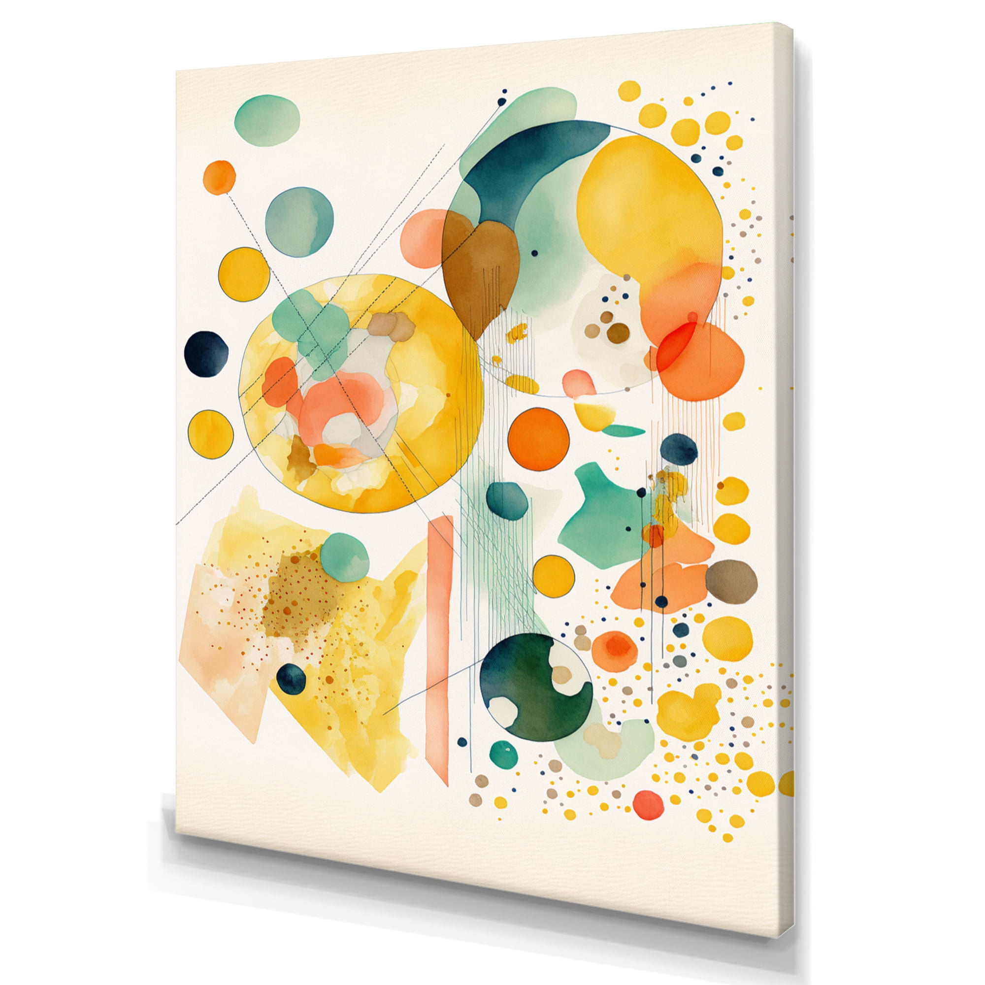 Designart Watercolor Multi Shape Abstract III Canvas Wall Art